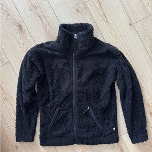 the north face black fuzzy zip jacket xs
